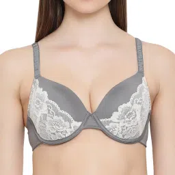 Clovia Grey Under Wired Padded Demi Cup Bra image 1