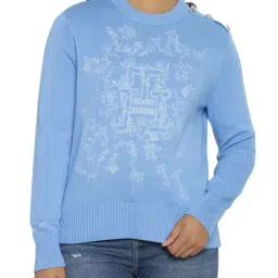 Tommy Hilfiger Hydrangea Blue Logo Regular Fit Sweater-image-57