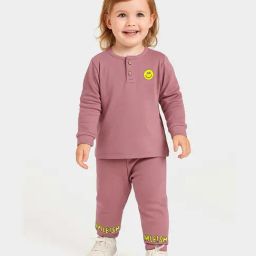 Miarcus Kids Mauve Printed Regular Fit Thermal Clothing Set-picture-21