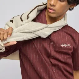 nuon men Nuon by Westside Wine Pinstriped Relaxed-Fit Shirt image 3