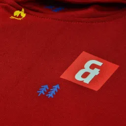 Gini & Jony Kids Red Printed Full Sleeves Hoodie image 3