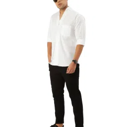 Hancock White Cotton Slim Fit Shirt image 4