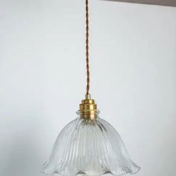 Whispering Homes Gold bell Glass Hanging Light-picture-10