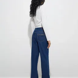 nuon women Nuon by Westside Dark Blue Bootcut High-Rise Jeans image 2