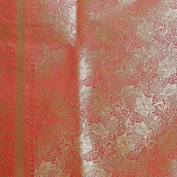 Banarasi Silk Works Peach Woven Saree With Unstitched Blouse image 5