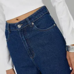 nuon women Nuon by Westside Dark Blue Bootcut High-Rise Jeans image 4