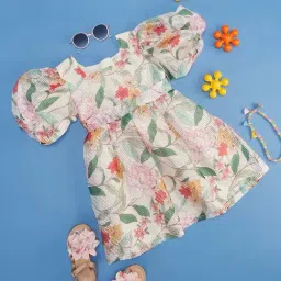 Pantaloons Junior Multicolor Floral Print Dress-picture-12