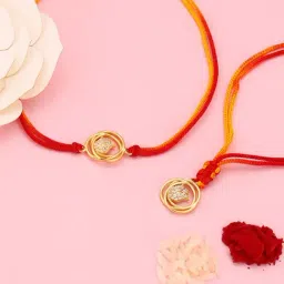 Giva 925 Sterling Silver Golden Embracing The Spirit Bhaiya Bhabhi Rakhis-picture-42