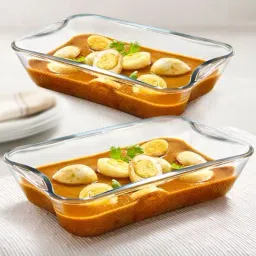 Borosil Transparent Baking Dish Set with Handle - Set of 2 Piece-image-18