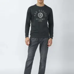 Academy By Van Heusen Black Slim Fit Printed Sweatshirts image 5