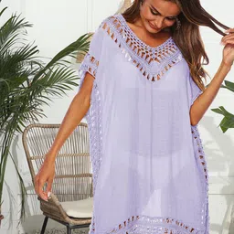 JC Mode Self Design V Neck Swimwear Cover Up Top-picture-24