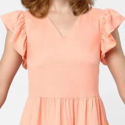 Vero Moda Peach Mini A Line Dress image 4