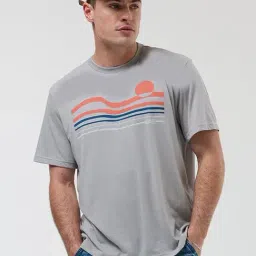 American Eagle Grey Regular Fit Printed T-Shirt-picture-20
