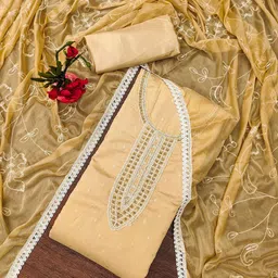 SAINOOR Embellished Semi-Stitched Dress Material-picture-44