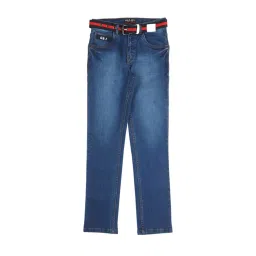 Gini & Jony Boys Navy Washed Jeans with Belt image 1