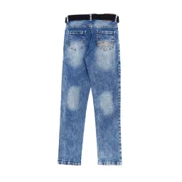 Gini & Jony Kids Blue Washed Jeans with Belt image 2