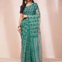 Fabindia Blue Printed Saree-image-72
