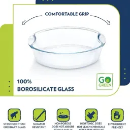 Borosil Transparent Baking Dish Set with Handle - Set of 2 Piece image 4