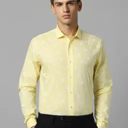 Louis Philippe Sport Yellow Cotton Slim Fit Printed Shirt-picture-27