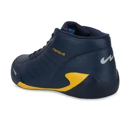 Campus Men Navy Blue & Yellow Everest Mesh Mid-Top Running Shoes image 4