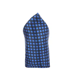 Alvaro Castagnino Blue & Black Checked Pocket Square image 4