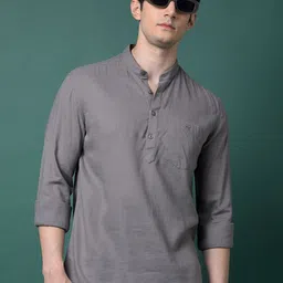 Crimsoune Club Men Mandarin Collar Straight Kurta-image-69
