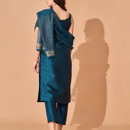 KALINI Women Ethnic Motifs Regular Kurta with Trousers & With Dupatta image 2