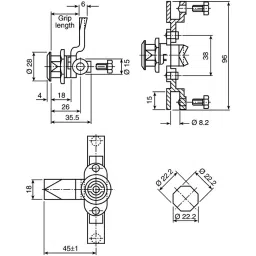 Steinbach & Vollman Three Point Key Lock Zinc, 14 mm Panel to Tongue Depth, 20.2x20.2 mm Panel Cutout, 3487078 image 5
