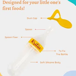 Kritiu Kids Set Of 8 Food Feeder, Fruit Nibbler & Cotton Bibs - Yellow image 2