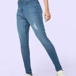 YU by Pantaloons Blue Distressed Mid Rise Jeans-picture-31
