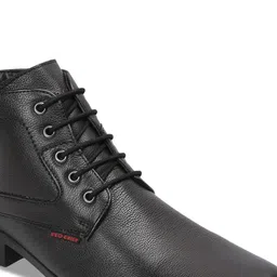 Red Chief Men Black Leather Formal Derby Boots image 5