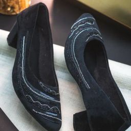 NR by Nidhi Rathi Women's Black Casual Pumps-picture-4