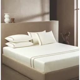 SANSAAR A D'DECOR BRAND LIVE CONSCIOUSLY Flynn-Star White-Safari King Bedsheet with 2 Pillow Covers-picture-21