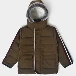 Mi Arcus Full Sleeves Quilted Winter  Jacket -  Brown-image-57