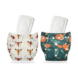Chinmay Kids One Size Adjustable Baby Cloth Button Diaper - Washable/Reusable Nappies for Infants & Toddlers With White Insert (8 X 8 inch) Pack of 2-picture-29