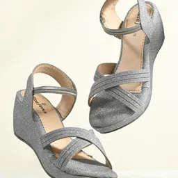 Stefens Shimmered Slip On Party Sandals - Grey-picture-11