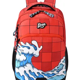 Gear Shuffle Backpack 17"/31L Medium Water Resistant School Bag/Casual Backpack/Daypack/Travel Backpack/Kids Bag for Boys/Girls (Red-Blue)-image-22