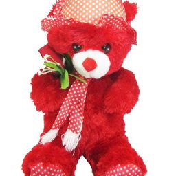 Tickles Standing Teddy with Rose Soft Stuffed Plush Toy for Kids Boys & Girls Birthday Gift (Color: Red Size: 60 cm)-picture-22