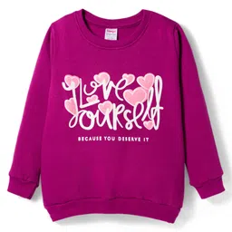 Tango Fleece Knit Full Sleeves Sweatshirt with Text Graphic - Purple-picture-25