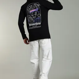 LEWEL Printed Hooded Pullover Sweatshirts image 2