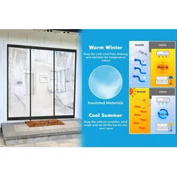 Stylista Transparent Insulated Magnetic Door Curtain - 64 x 70 inch - PVC thickness 0.2mm-picture-24