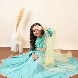 Stylo Bug Girls Ready to Wear Lehenga & Blouse With Dupatta image 3