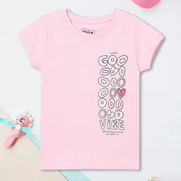 max Girls Typography Printed Round Neck Short Sleeves Cotton T-shirt-picture-25