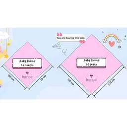 Trance Home Linen Pure Malmal Cotton Multipurpose Crib Blanket And Baby Dohar- Grey Peach image 3