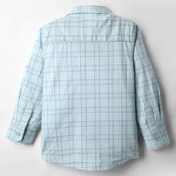 kookie kids india Kookie Kids Cotton Woven Full Sleeves Shirt With Checks - Light Blue image 3