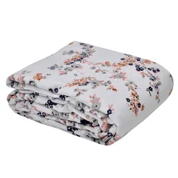 Trance Home Linen Pure Malmal Cotton Multipurpose Crib Blanket And Baby Dohar- Grey Peach image 4