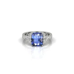 RRVGEM Silver Plated 7.50 Ratti Blue Sapphire Finger Ring-picture-23