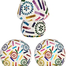 SOMIL White & Blue 3 Pieces Textured Table Lamps-picture-35