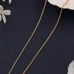 SZN Set of 2 Gold-Plated Pearls Beadded Floral Shaped Minimal Enamelled Chains image 2