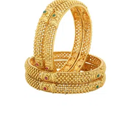 Adwitiya Collection Set Of 4 Gold-Plated Bangles image 2